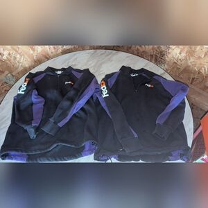 TWO FedEx Black & Purple Logo Quarter-Zip Sweatshirt